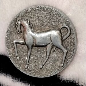 1900s Vintage Metal Horse Button 1950s 1960s